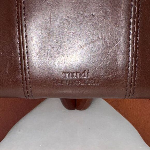 Mundi Wallet Smooth Italian Leather Bifold Compact Snap Flap - Picture 5 of 16